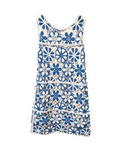 Kings Road Womens Blue White Crochet Dress with  Lining Sz S - $415.71 MXN