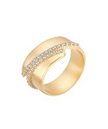 Luxe Frost: 18K Gold Plated 925 Sterling Silver Adjustable Frosted Wide ... - $36.00