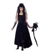 Gothic Bride Costume Small Black Widow Underworld Persephone Veil Barb W... - $34.61 CAD