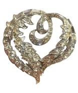 Vintage Coro Wreath Swirl Leaf Silver t Baguette Rhinestones Brooch HTF - $1,518.87 MXN
