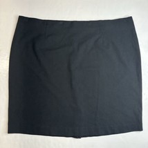 J Jill Ponte Pencil Skirt 2X Black Pull On Stretch Knit Back Slit Plus Size EUC - £16.07 GBP