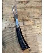 Vintage Wavecrest Carving Fork Faux Antler Handle Sheffield England - $228.24 MXN