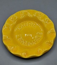 Vintage Yellow St. Clement Pottery France &quot;Loterie Nationale&quot; 5.5&quot; Ashtray - £9.74 GBP