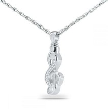 Sweet Music Note Ash Steel Pendant/Necklace Funeral Cremation Urn for Ashes - £47.18 GBP