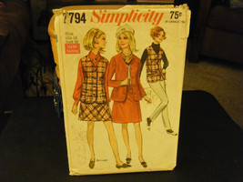 Simplicity 7794 Misses Skirts, Lined Jacket &amp; Vest Pattern - Size 14 Bus... - £5.61 GBP