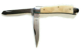 Elk Ridge Hand-forge Pocket Knife Etched White Handle Hunting Camping #ER-220 - $29.95
