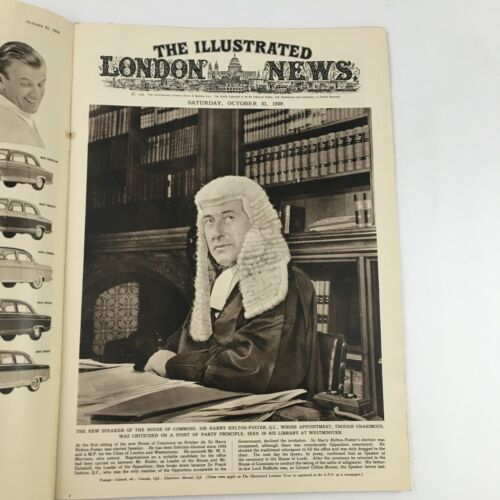 The Illustrated London News October 31 1959 Speaker Sir Harry Hylton-Fos... - $14.20