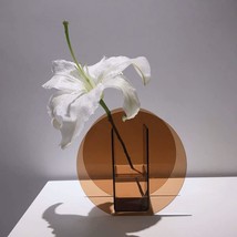 Modern Clear Acrylic Vase, Decorative Bottles, Mini Flower Vases,, 7&quot; X 7&quot; X 3&quot; - £31.41 GBP