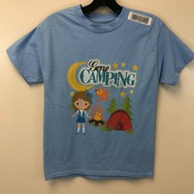 Hanes Child&#39;s Youth Medium Gone Camping Blue Graphic T-Shirt - £7.18 GBP