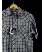 Vintage Wrangler Pearl Snap Shirt Size M Mens Blue Plaid NEW Western Cou... - $76.46 CAD