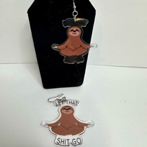 Sloth Meditating Hoop Earrings &quot;Let That S**t Go&quot; Cute Funny Acrylic  - £9.02 GBP