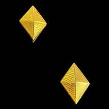 Pair U.S. Army Officers Finance Corps Collar Lapel Pins Gold Tone Diamond Shape - $4.95