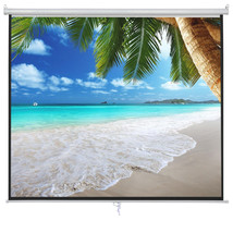 16:9 Home Movie 100&quot; Manual Projection Screen Pull Down Projector Matte ... - $88.99