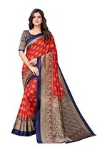 Womens Art Silk Printed Saree With Blouse Piece Sari Indian - $19.81