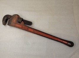 Vintage Ridgid 24&quot; Heavy Duty Cast Iron Adjustable Pipe Wrench Made in USA - £23.04 GBP