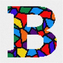 Pepita Needlepoint kit: Letter B Colored Stained Glass, 7&quot; x 7&quot; - $50.00+