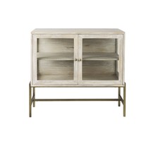 38&quot; White Solid Wood Sideboard with Two Glass Doors - $38,299.20 MXN