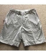 Columbia Mens Gray Carpenter Shorts Duck Canvas Cargo Size 36 x 10 Stone... - $19.79