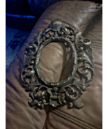 Antique Brass Ornate Art Nouveau Oval Picture Frame No Glass  12 x 9 - £30.20 GBP