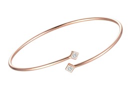 Moissanite Bangle - 18K Gold Plated 925 Sterling for - £172.72 GBP