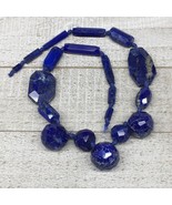70.3g,7mm-33mm, Natural Lapis Lazuli Facetted Beads Strand,19 Beads,LPB282 - £25.48 GBP