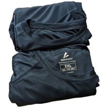 Mens Plain Navy Blue Workout Shirts 2XL XXL Polyester Short Sleeve Top (Flaw) - £20.52 GBP