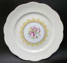 Royal Albert Crown China Porcelain Plate England Vintage Pink Roses Yellow - £15.03 GBP