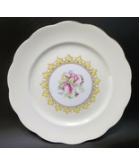 Royal Albert Crown China Porcelain Plate England Vintage Pink Roses Yellow - $11.88