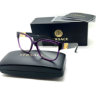 Versace Mod. 3329B 5384 TRANSPARENT PLUM 54-17-145MM Eyeglasses Italy NIB - $126.08