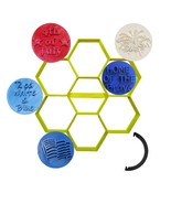 4th Of July With Hexagon Set Of 7 Cookie Stamps And Cutter Made In USA P... - $33.38 CAD