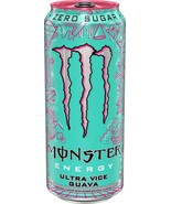 6 Cans Ultra Vice Guava Monster Energy Ultra Zero Sugar Energy Drinks 16... - $49.13 CAD