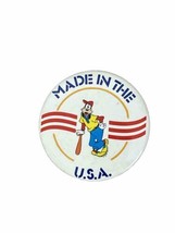 Vintage Disney Goofy Made In The USA 2.5” Button Pin American Pride Buil... - £5.35 GBP