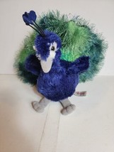 Aurora World Peacock Bird Plush Toy Stuffed Animal Blue 11&quot; - $14.69