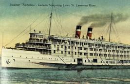 Canada Steamship Lines Boat Steamer RICHELIEU St Lawrence River Antique Postcard - £6.57 GBP