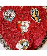 1930s-40s Valentines Day Die Cut Heart Card Stuffable Antique Ephemera E89A - $19.99