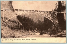 CPR Bridge over Salmon River British Columbia Canada UNP DB Postcard F16 - £8.73 GBP