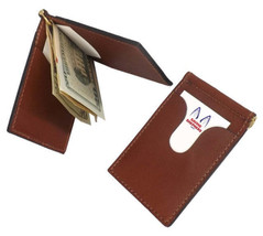 LEATHER DELUXE MINI LENTZ WALLET - Pump Handle Money Clip &amp; 4 Card Slots - $39.97