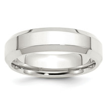 Silver 6mm Beveled Edge Size 8.5 Band QBEC060 - £56.81 GBP