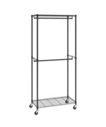 Heavy Duty Clothes Rack, Double Hanging Rods Clothing Garment Rack with ... - $66.11