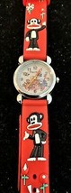 NOS child&#39;s monkey and friends in pirate ship watch with 3-D red strap - $14.85