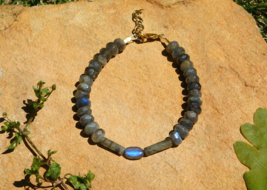 Labradorite Bracelet Stone of Magic High Quality Adjustable for Energy Healing - £22.30 GBP