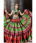 BEAUTIFUL BURGANDY AND GREENS ATS TRIBAL BELLYDANCE  GYPSY SKIRT 25 YDS~36&quot; - $128.69