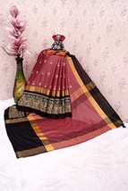 Womens Saree Cotton Silk Festival Wedding Party With blouse piece Sari Ramdan - £19.84 GBP