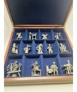 Franklin Mint Fine Pewter 13 Figurines Colonial America Set in Wood Box ... - £155.56 GBP