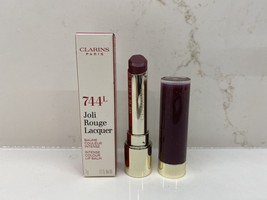 Clarins Joli Rouge Lacquer #744L Plum Lip Balm Full Size NIB - $270.54 MXN