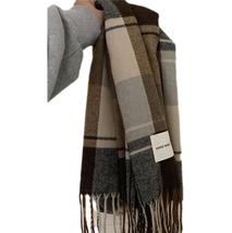 Winter Knitted Scarf Plaid Cashmere Shawl Wrap Warm Tassel Scarves For Unisex - £17.40 GBP+