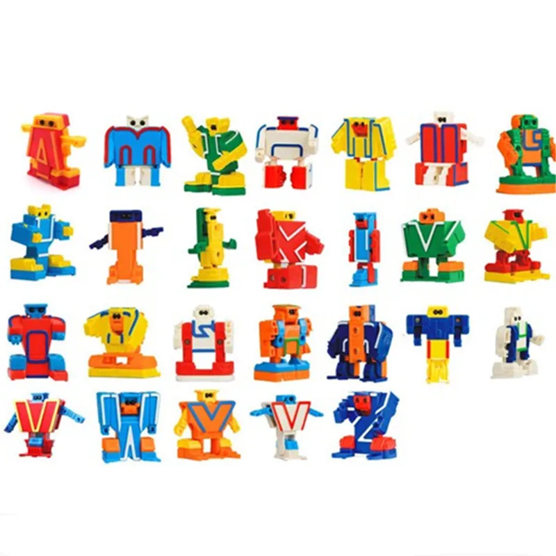 26pcs English Letter robots Deformation Alphabet Transformation robots Puzzle - £42.11 GBP