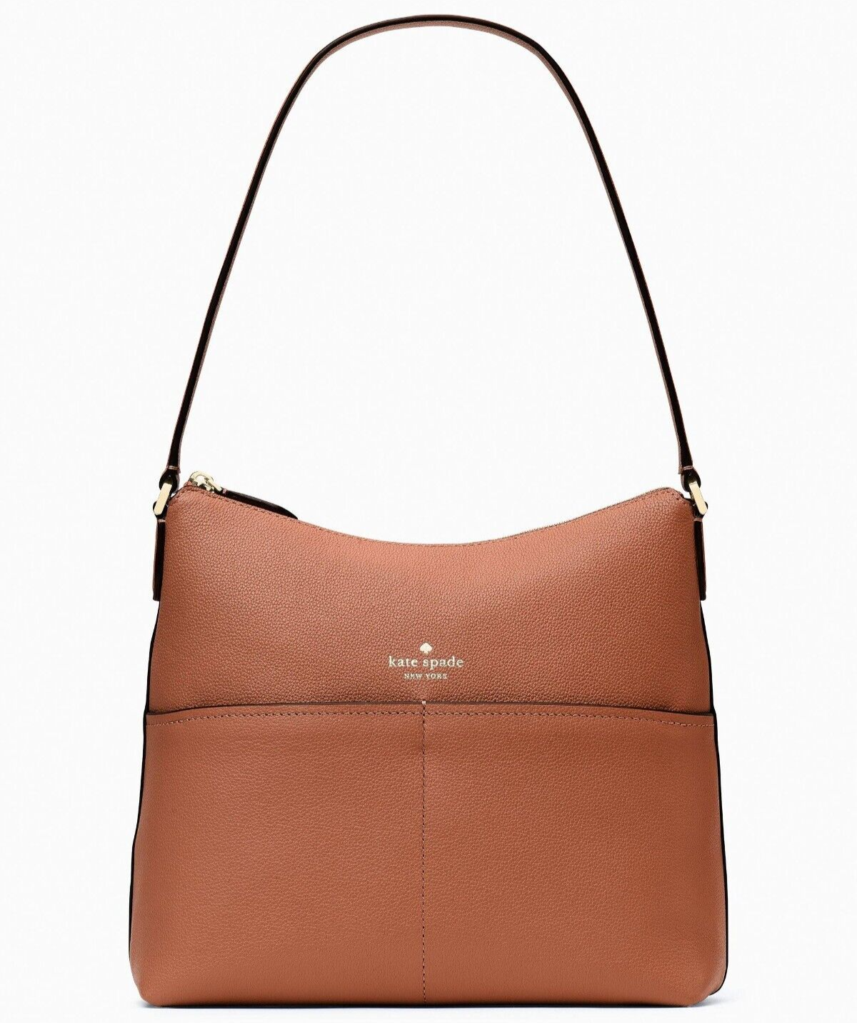 Kate Spade Bailey Brown Leather Shoulder Bag K4650 Warm Gingerbread $359 MSRP FS