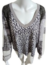 We The Free Women&#39;s Friday Night Contrast Sleeve V Neck T-Shirt Size XL ... - $45.68