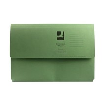 Q Connect 285gsm Foolscap Document Wallet - Green  - $36.00